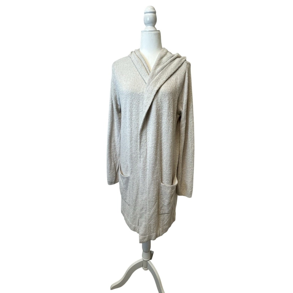 Barefoot Dreams CozyChic Lite Coastal Hooded Cardigan‎ L/XL Beige Tan Style 480